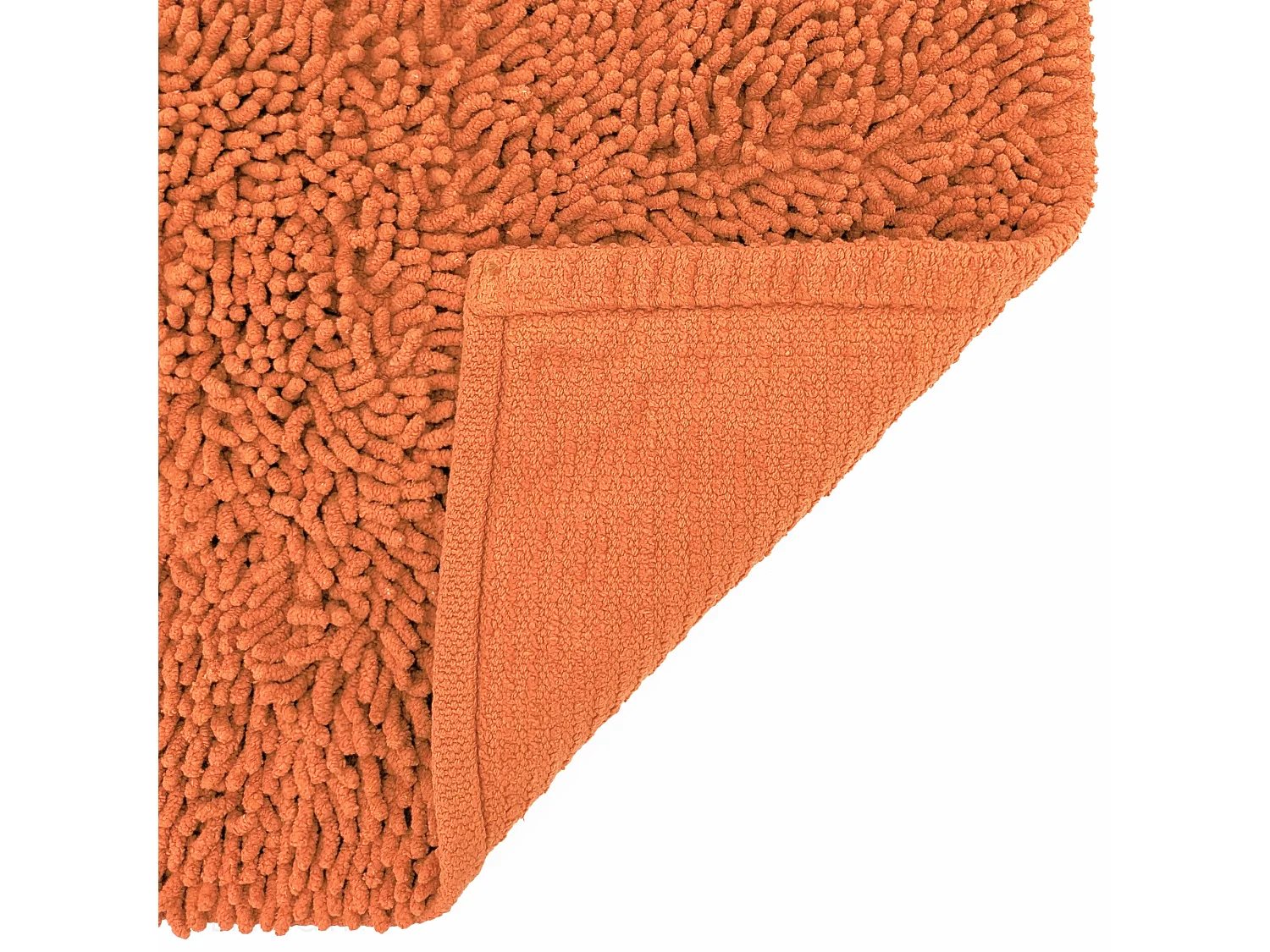 Tapis de bain 50x80 cm CHENILLE Orange Terracotta 1800 g/m2