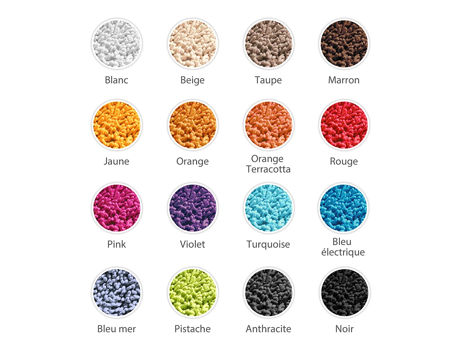 Tapis de bain 50x80 cm CHENILLE Taupe 1800 g/m2