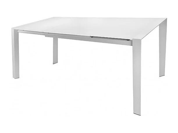 Table extensible 120 à 180 cm plateau verre blanc - LUCIOLE