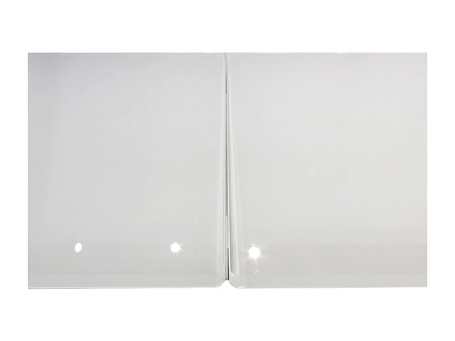 Table extensible 120 à 180 cm plateau verre blanc - LUCIOLE