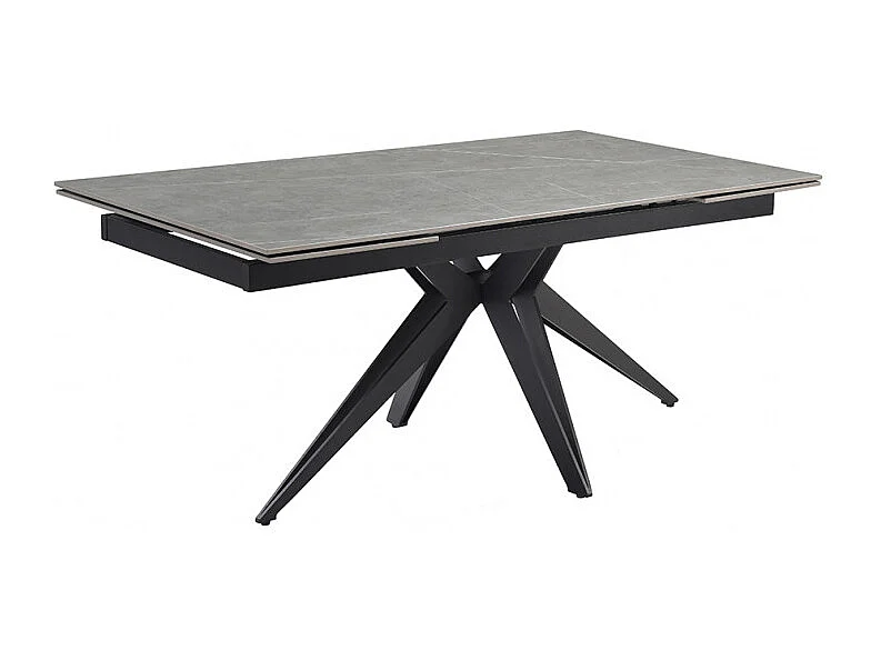 Table extensible 160/240 cm céramique gris marbré pied étoile - ARIZONA 06