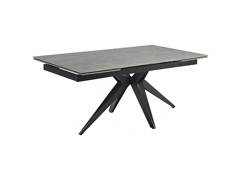 Table extensible 160/240 cm céramique gris marbré pied étoile - ARIZONA 06