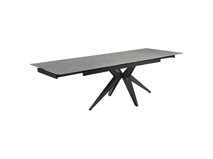 Table extensible 160/240 cm céramique gris marbré pied étoile - ARIZONA 06