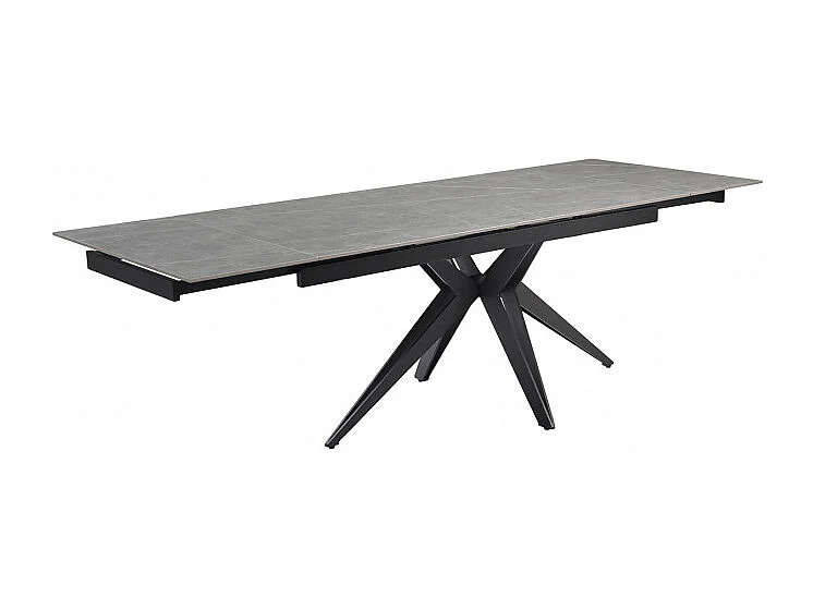 Table extensible 160/240 cm céramique gris marbré pied étoile - ARIZONA 06