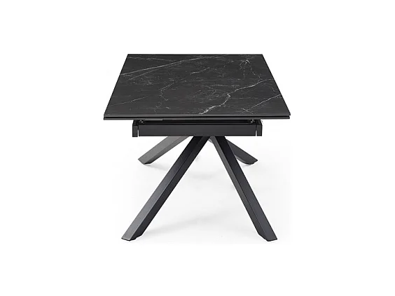 Table extensible 160/240 cm céramique noir marbré pied torsadé - INDIANA 05