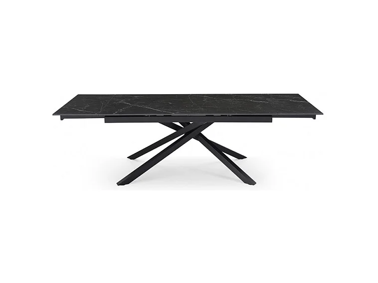 Table extensible 160/240 cm céramique noir marbré pied torsadé - INDIANA 05