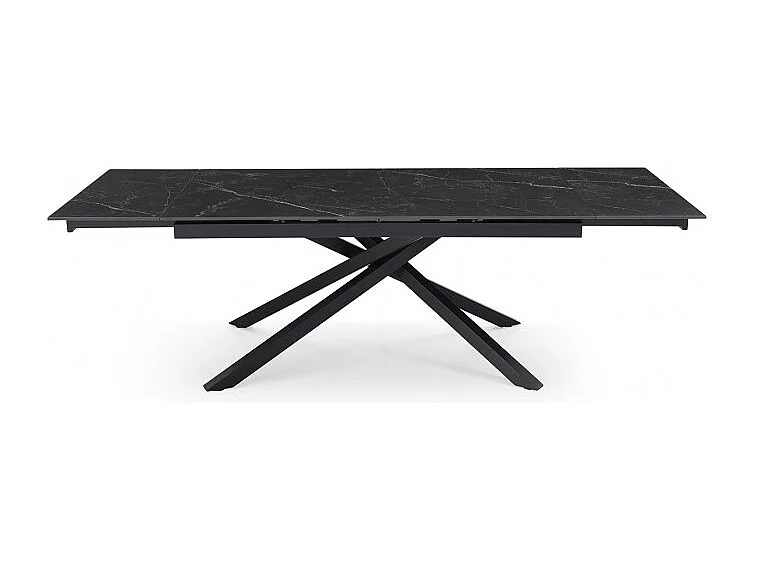 Table extensible 160/240 cm céramique noir marbré pied torsadé - INDIANA 05