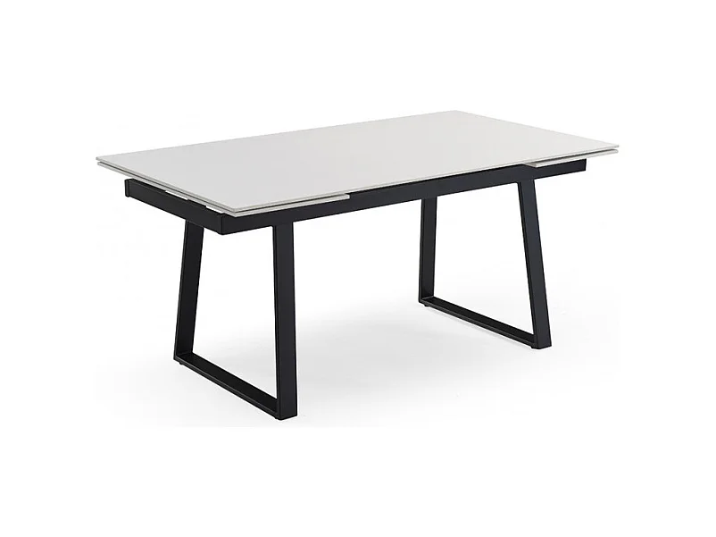 Table extensible 160/240 cm céramique blanc pieds luge - OREGON 02