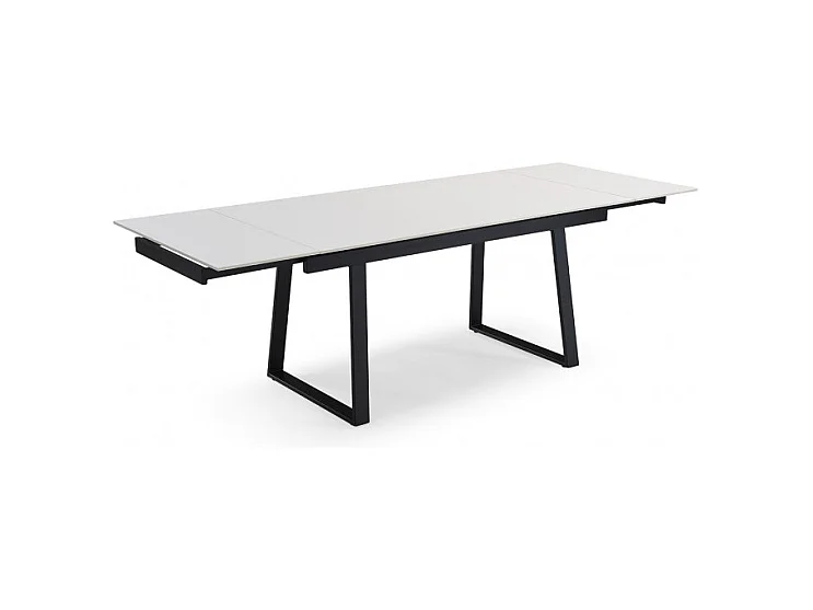 Table extensible 160/240 cm céramique blanc pieds luge - OREGON 02