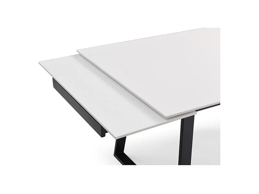 Table extensible 160/240 cm céramique blanc pieds luge - OREGON 02