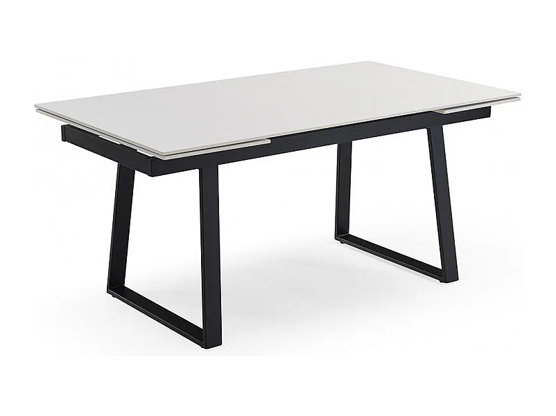 Table extensible 160/240 cm céramique blanc pieds luge - OREGON 02