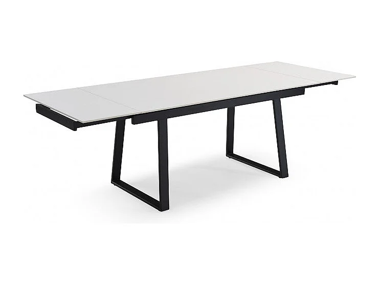Table extensible 160/240 cm céramique blanc pieds luge - OREGON 02
