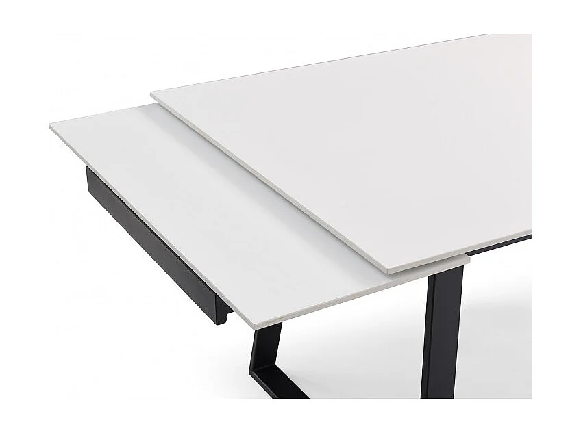 Table extensible 160/240 cm céramique blanc pieds luge - OREGON 02