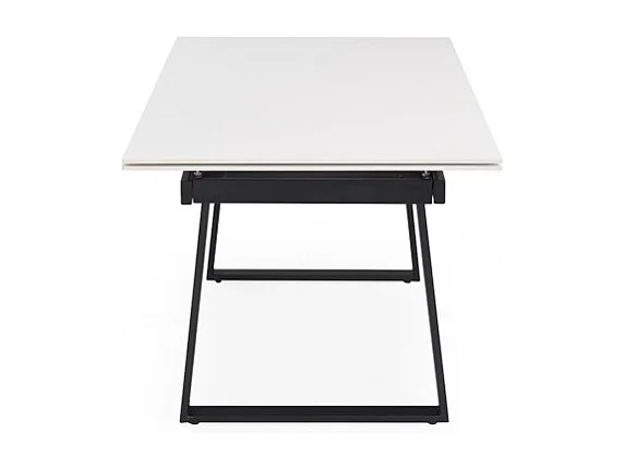 Table extensible 160/240 cm céramique blanc pieds luge - OREGON 02