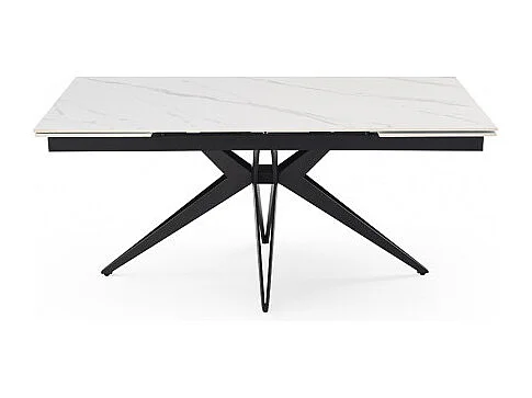 Table extensible 160/240 cm céramique blanc marbré pied étoile - NEVADA 06
