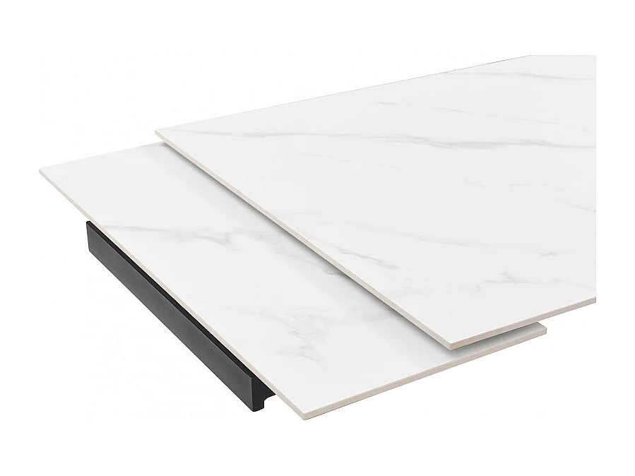 Table extensible 160/240 cm céramique blanc marbré pied étoile - NEVADA 06