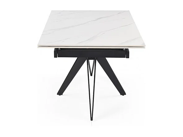 Table extensible 160/240 cm céramique blanc marbré pied étoile - NEVADA 06