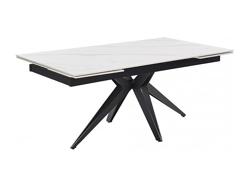 Table extensible 160/240 cm céramique blanc marbré pied étoile - NEVADA 06
