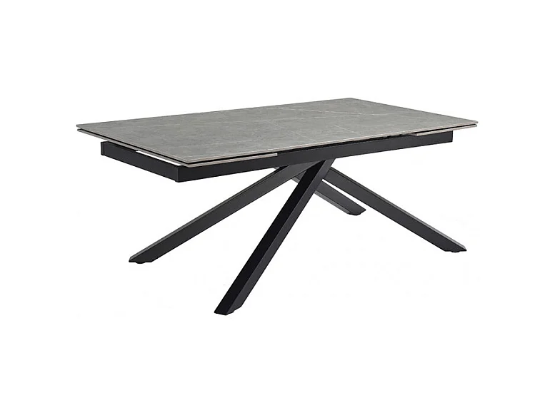 Table extensible 160/240 cm céramique gris marbré pied torsadé - ARIZONA 05