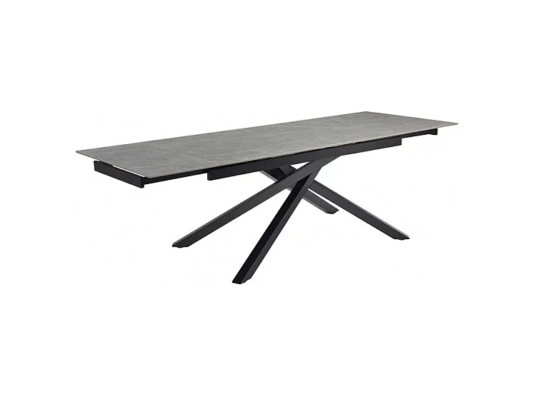 Table extensible 160/240 cm céramique gris marbré pied torsadé - ARIZONA 05
