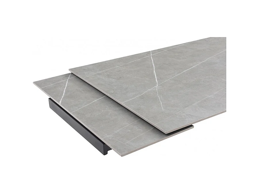 Table extensible 160/240 cm céramique gris marbré pied torsadé - ARIZONA 05