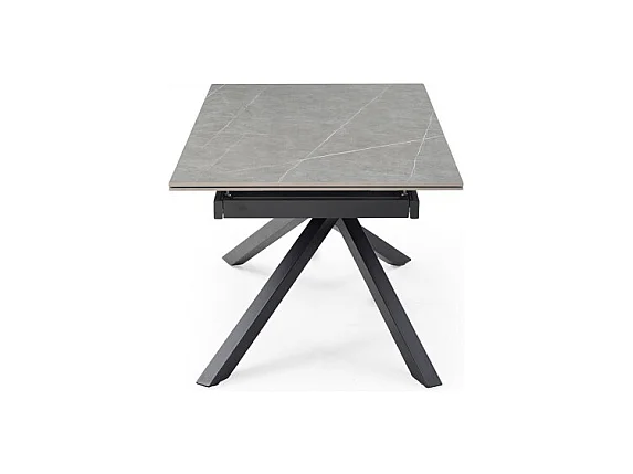Table extensible 160/240 cm céramique gris marbré pied torsadé - ARIZONA 05