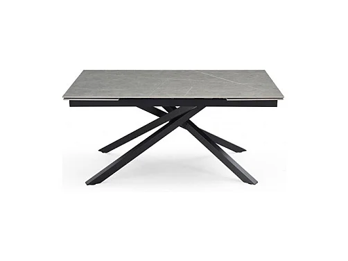 Table extensible 160/240 cm céramique gris marbré pied torsadé - ARIZONA 05