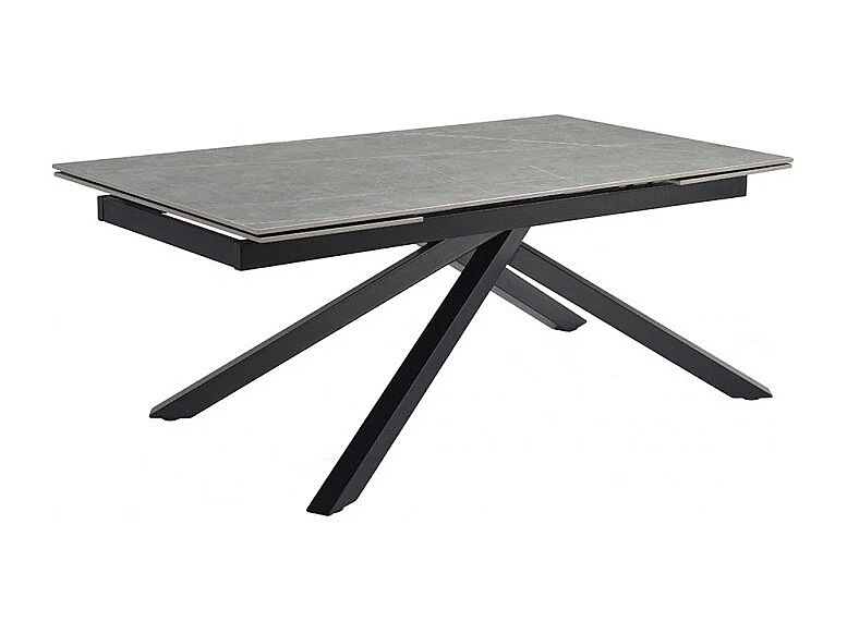 Table extensible 160/240 cm céramique gris marbré pied torsadé - ARIZONA 05