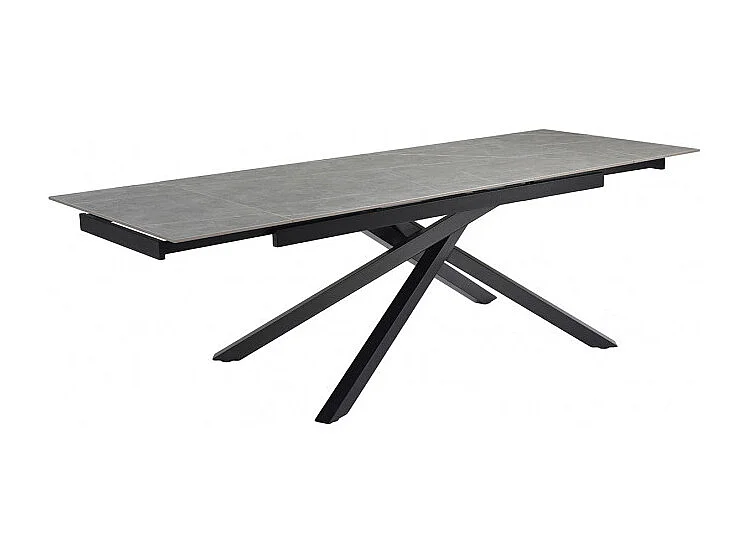 Table extensible 160/240 cm céramique gris marbré pied torsadé - ARIZONA 05