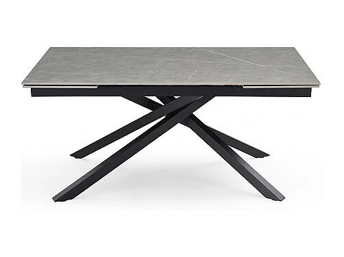 Table extensible 160/240 cm céramique gris marbré pied torsadé - ARIZONA 05