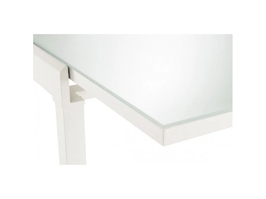 Table compacte extensible 55 à 110 plateau verre blanc - AGATE