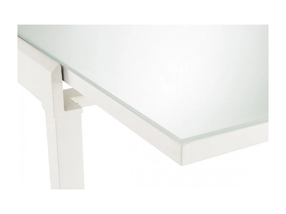 Table compacte extensible 55 à 110 plateau verre blanc - AGATE