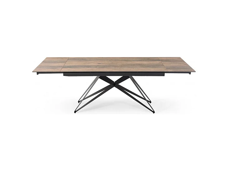 Table extensible 160/240 cm céramique effet bois pied géométrique - TEXAS 03