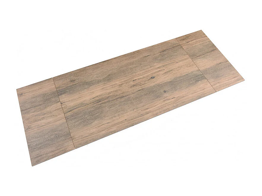 Table extensible 160/240 cm céramique effet bois pied géométrique - TEXAS 03