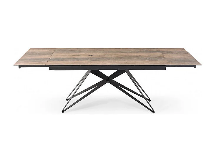 Table extensible 160/240 cm céramique effet bois pied géométrique - TEXAS 03