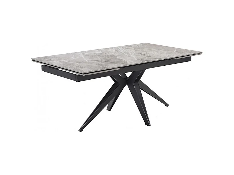 Table extensible 160/240 cm céramique gris marbré pied étoile - DAKOTA 06