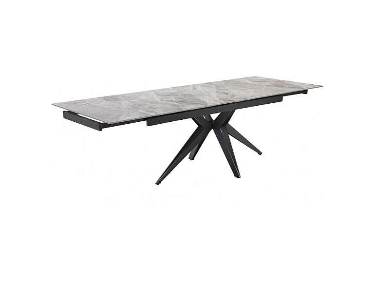 Table extensible 160/240 cm céramique gris marbré pied étoile - DAKOTA 06