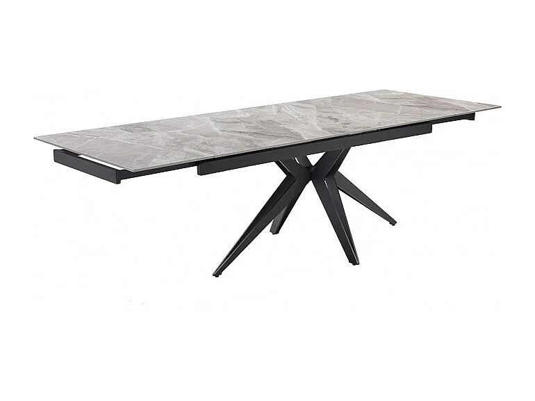 Table extensible 160/240 cm céramique gris marbré pied étoile - DAKOTA 06