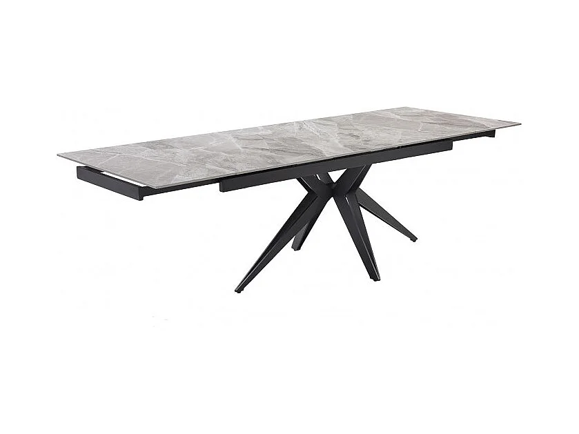 Table extensible 160/240 cm céramique gris marbré pied étoile - DAKOTA 06
