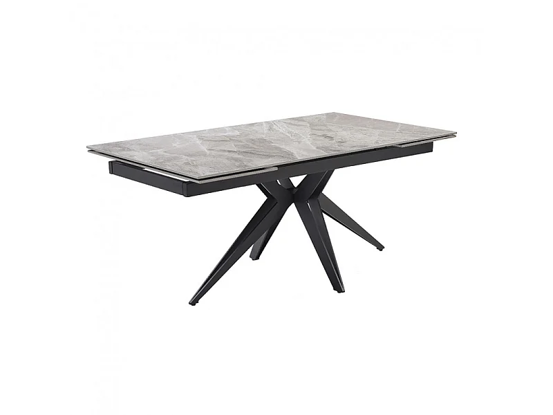 Table extensible 160/240 cm céramique gris marbré pied étoile - DAKOTA 06