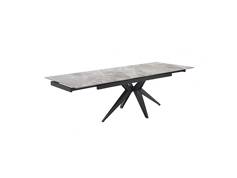 Table extensible 160/240 cm céramique gris marbré pied étoile - DAKOTA 06