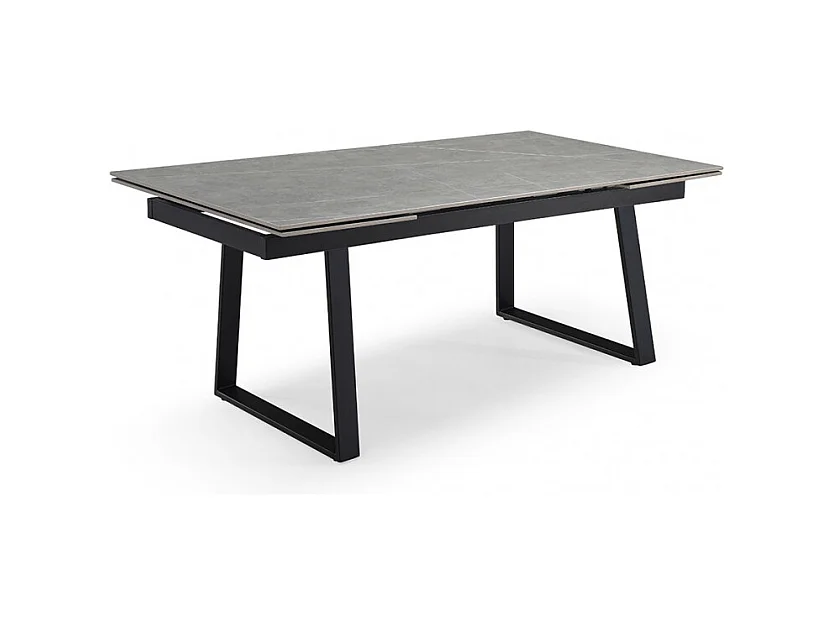 Table extensible 160/240 cm céramique gris marbré pied luge - ARIZONA 02