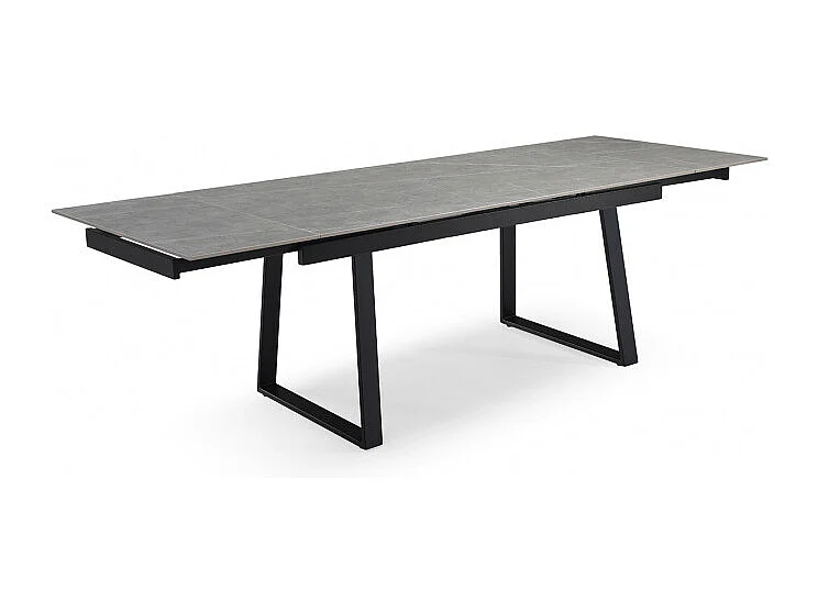Table extensible 160/240 cm céramique gris marbré pied luge - ARIZONA 02