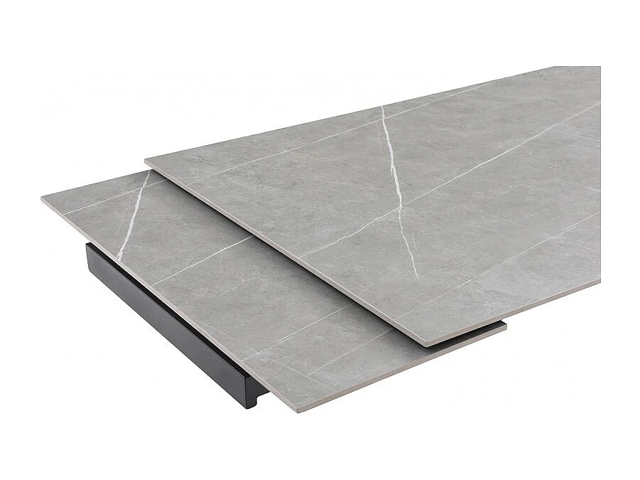 Table extensible 160/240 cm céramique gris marbré pied luge - ARIZONA 02