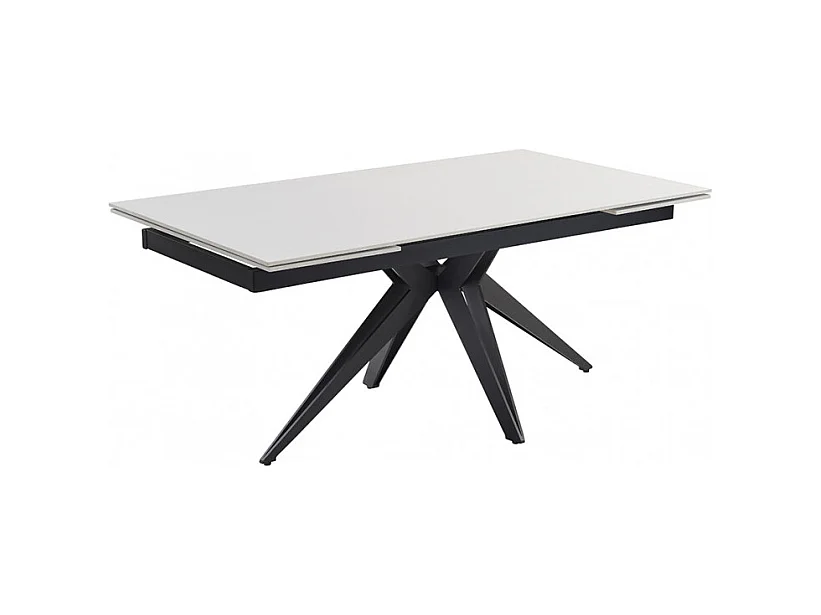 Table extensible 160/240 cm céramique blanc pied étoile - OREGON 06