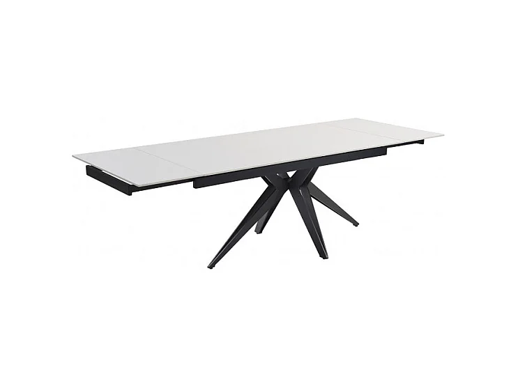 Table extensible 160/240 cm céramique blanc pied étoile - OREGON 06