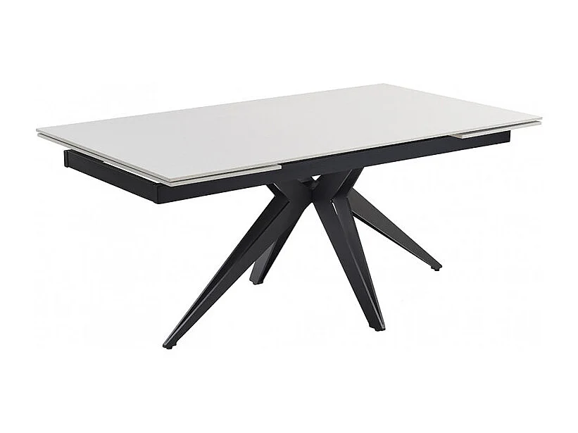 Table extensible 160/240 cm céramique blanc pied étoile - OREGON 06