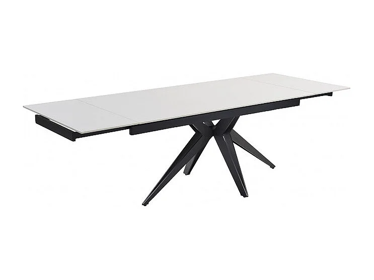 Table extensible 160/240 cm céramique blanc pied étoile - OREGON 06