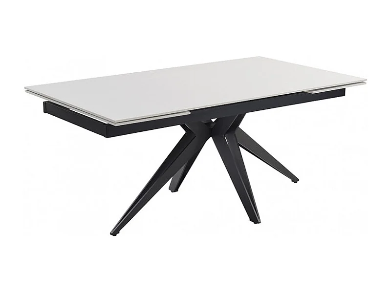 Table extensible 160/240 cm céramique blanc pied étoile - OREGON 06