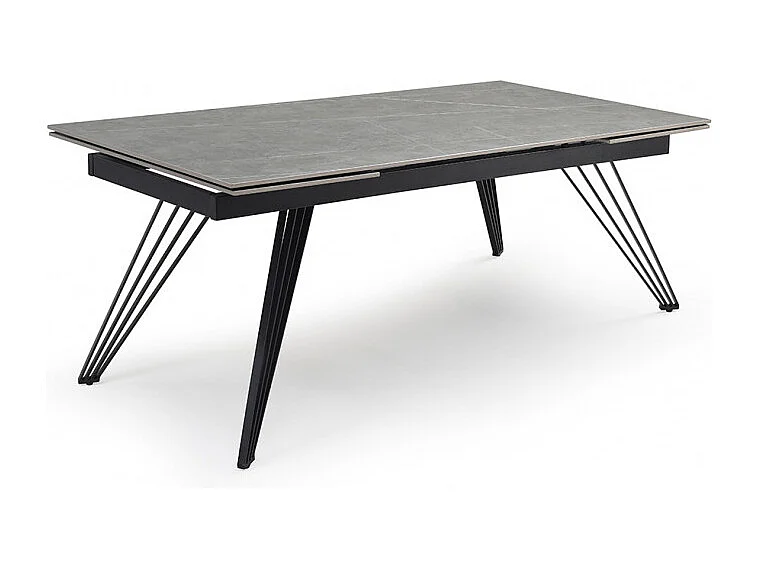 Table extensible 160/240 cm céramique gris marbré pied filaire - ARIZONA 01
